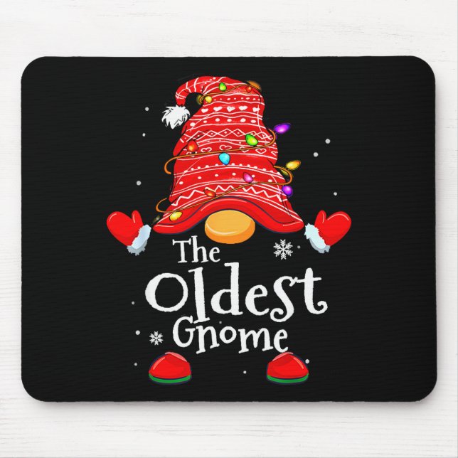 Tapis De Souris Oldest Gnome - Xmas Family Grandparents Christmas  (Devant)
