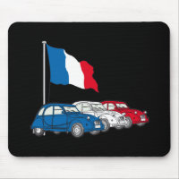 Oldtimer 2CV Trio France Drapeau