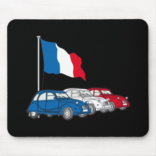 Tapis De Souris Oldtimer 2CV Trio France Drapeau (Devant)