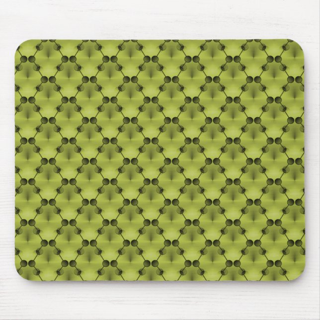 Tapis De Souris Olive Green Cercles funk rétro Mousepad (Devant)