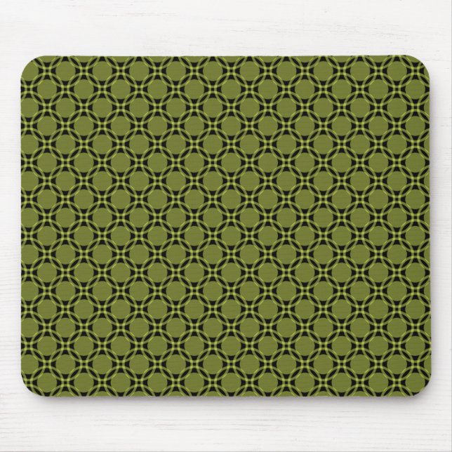 Tapis De Souris Olive Green Cercles funky Mousepad (Devant)