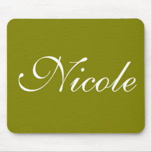 Tapis De Souris Olive Green Mousepad, Customized Name