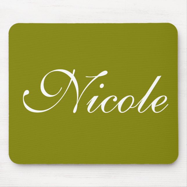 Tapis De Souris Olive Green Mousepad, Customized Name (Devant)