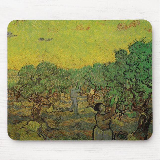 Tapis De Souris Olive Grove with Picking Figures, Vincent van Gogh (Devant)