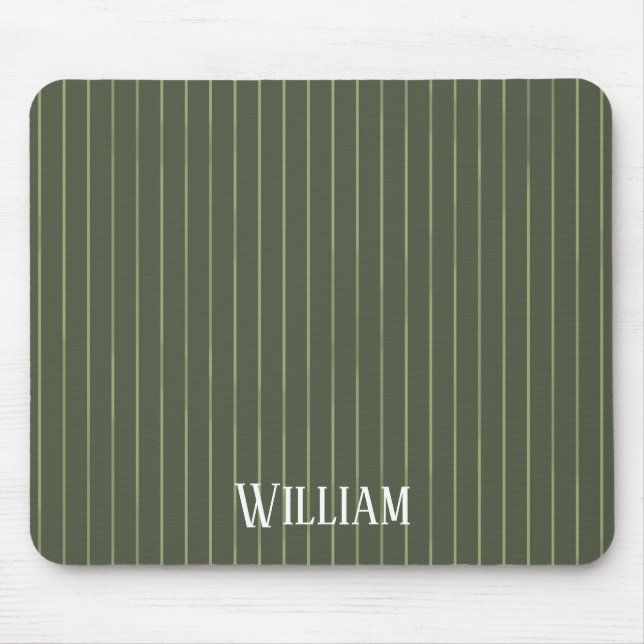 Tapis De Souris Olive Pinstripes (Devant)