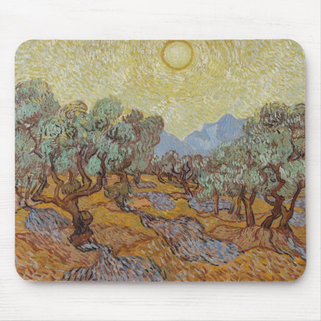 Tapis De Souris Olive Trees, par van Gogh (Devant)
