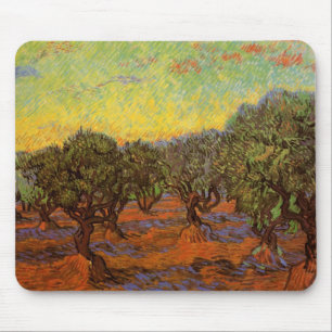 Tapis De Souris Oliveraie, ciel orange de Vincent van Gogh