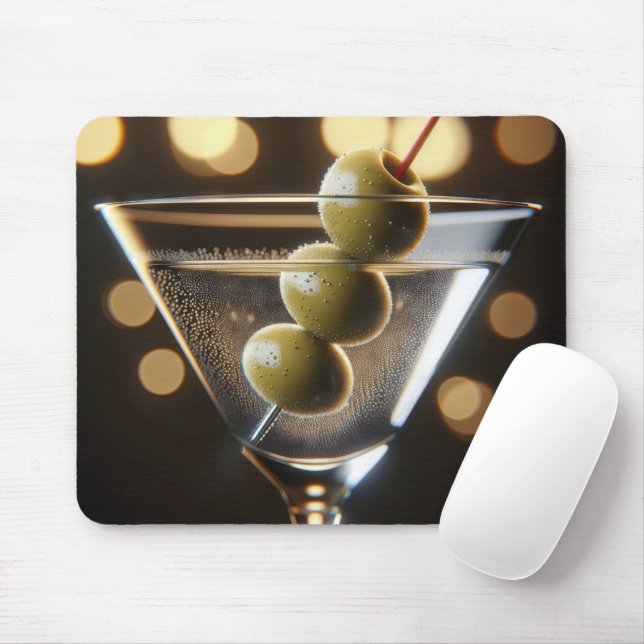 Tapis De Souris Olives dans un Martini (Avec souris)