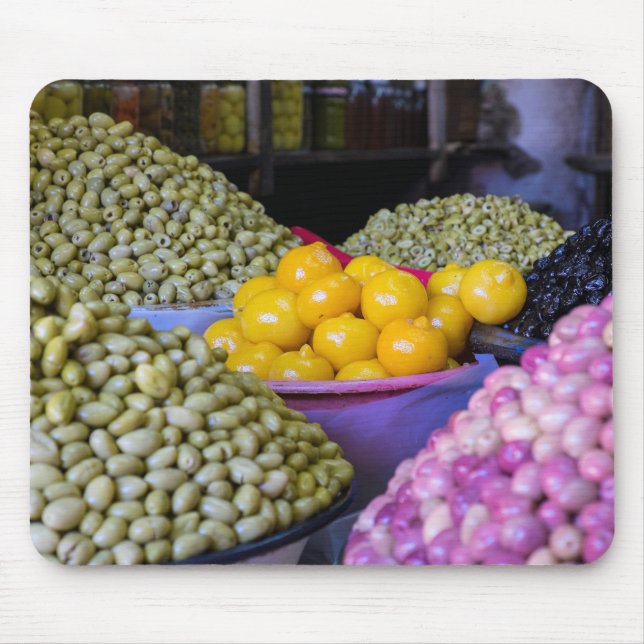 Tapis De Souris Olives Et Citron Au Marché (Devant)