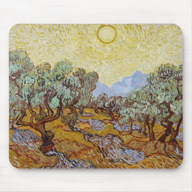 Tapis De Souris Oliviers de Vincent van Gogh |, 1889 (Devant)