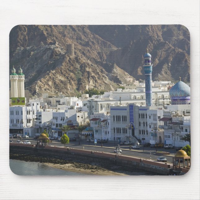 Tapis De Souris Oman, Mascate, Mutrah. Bâtiments le long de Mutrah (Devant)