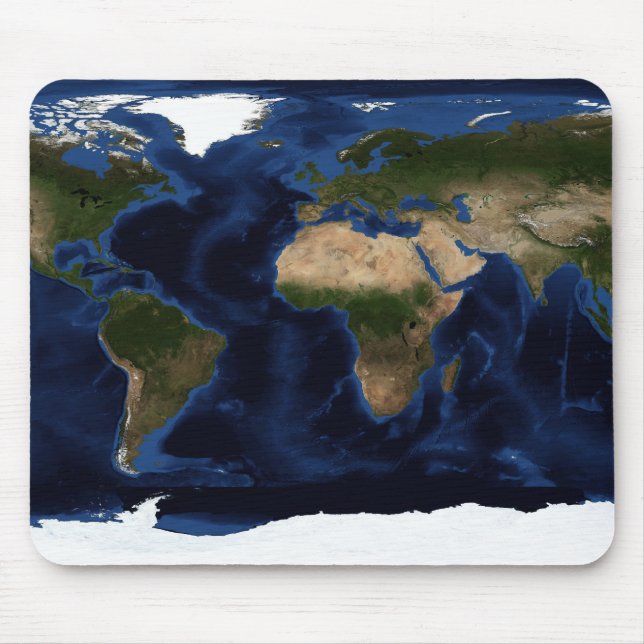Tapis De Souris Ombrage topographique et bathymétrique de la terre (Devant)