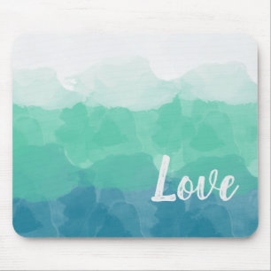 Tapis De Souris Ombre Turquoise Blue et Neo Mint Love