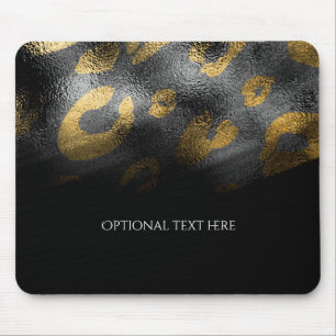 Tapis De Souris Ombres noires et imprimé léopard Exotique Chic