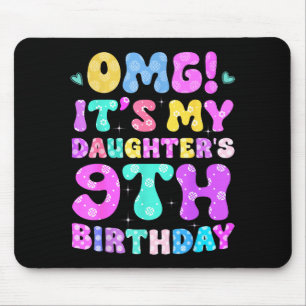 Tapis De Souris Omg C'est l'anniversaire de ma fille 9 ans Fleurs