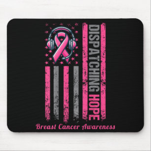 Tapis De Souris ON BACK Dispatcher Ruban Rose de Sensibilisation a