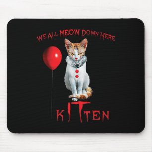 Tapis De Souris On Meow Clown Cat Kitten Halloween Drôle mignon