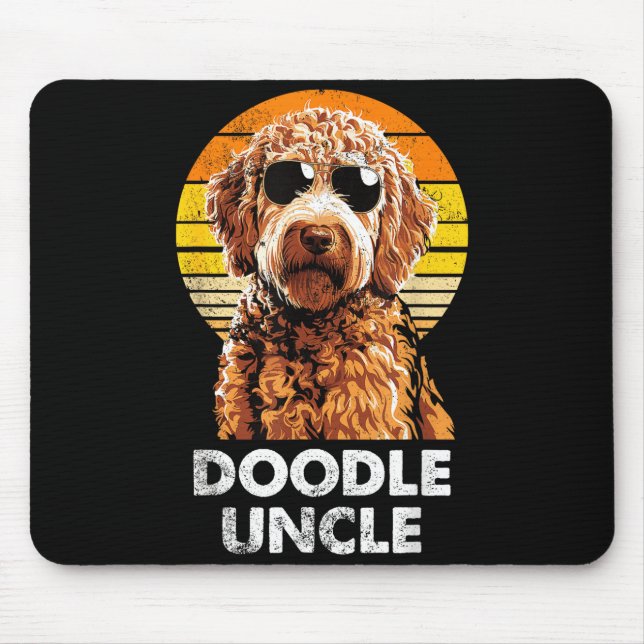 Tapis De Souris Oncle drôle de doodle rétro cool propriétaire de c (Devant)