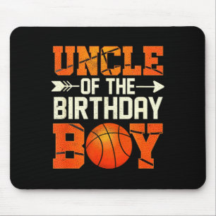 Tapis De Souris Oncle du garçon d'anniversaire basket-ball père pa