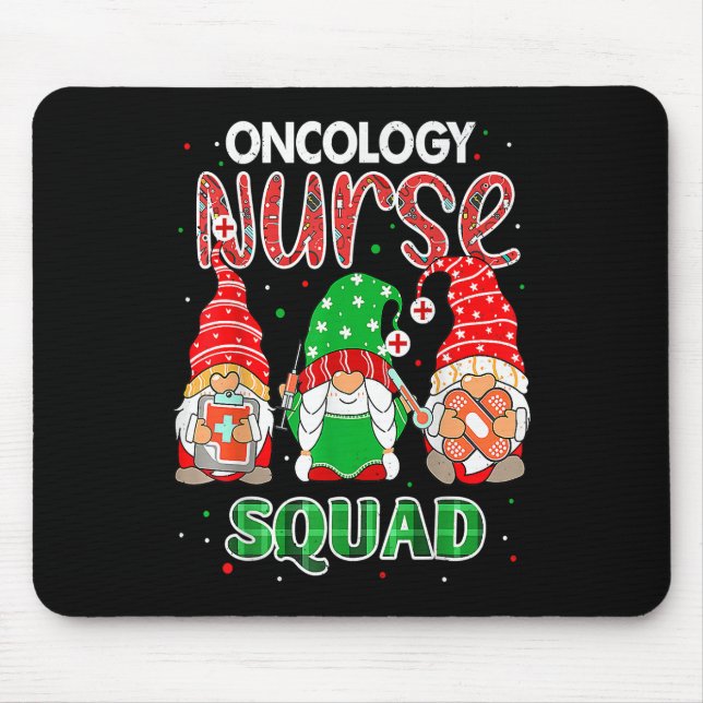 Tapis De Souris Oncologie Infirmière Squad Gnomes de Noël RN Corre (Devant)