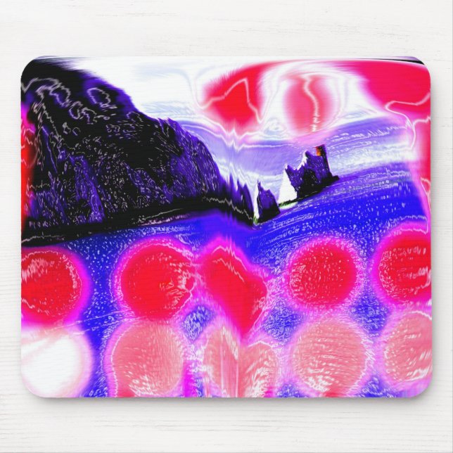 Tapis De Souris Ondes dans l'art du temps (Devant)