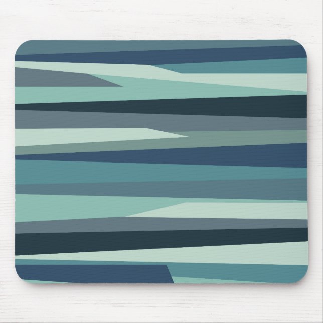 Tapis De Souris Ondes océaniques géométriques bleues (Devant)