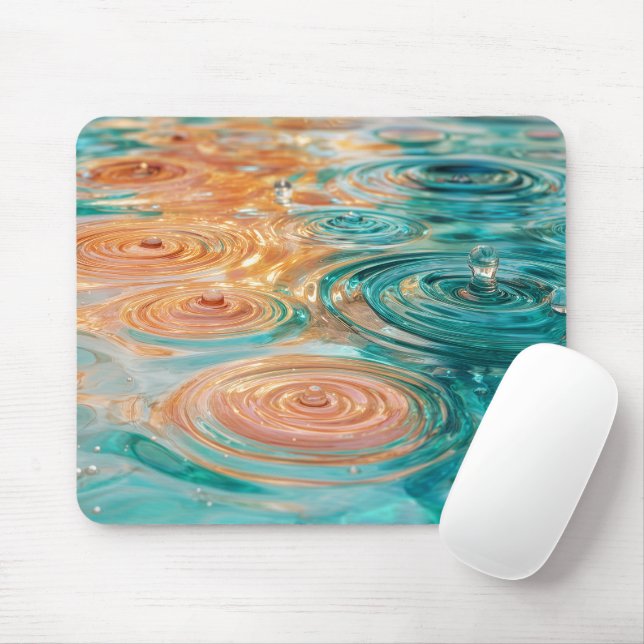 Tapis De Souris Ondulations de Tranquillité Harmonie d'Eau Abstrai (Avec souris)