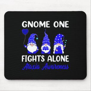 Tapis De Souris One Fights Alone Ruban Bleu Sensibilisation à l'at