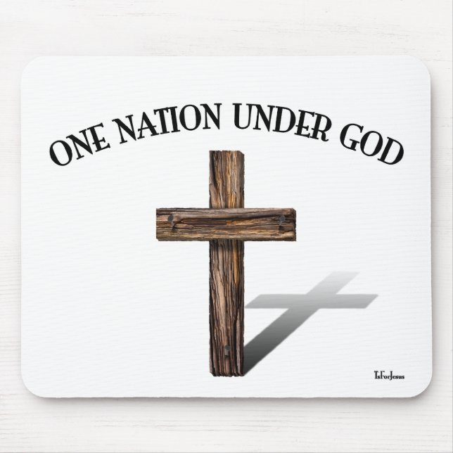 Tapis De Souris One Nation Under God with rugged cross (Devant)