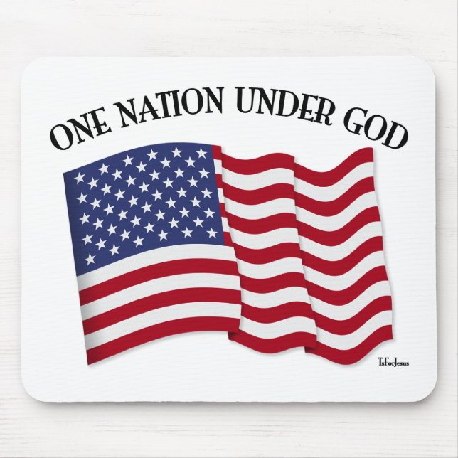 Tapis De Souris One Nation Under God with US flag (Devant)