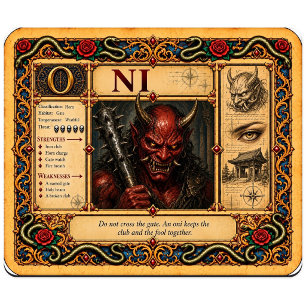 Tapis De Souris Oni, Art du Bestiaire Médiéval
