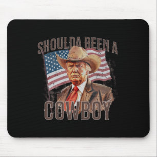 Tapis De Souris Ont Été Un Cow-boy Trump 2024 4 juillet Drapeau Us
