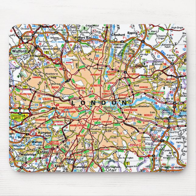 Tapis De Souris Ooof Londres Angleterre de carte (Devant)
