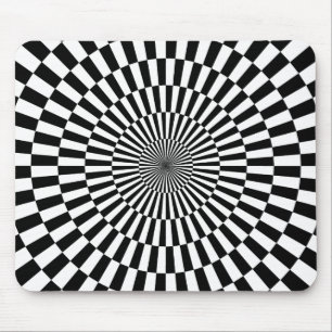 Tapis De Souris Op Art - Noir et blanc