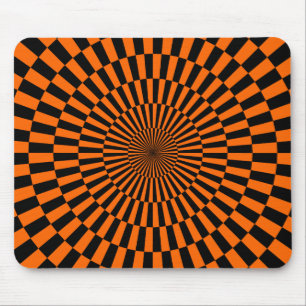 Tapis De Souris Op Art - Orange et noir