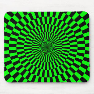 Tapis De Souris Op Art - Vert et Noir