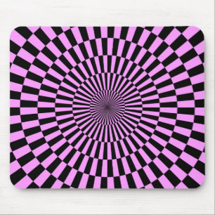Tapis De Souris Op Art - Violet clair et noir
