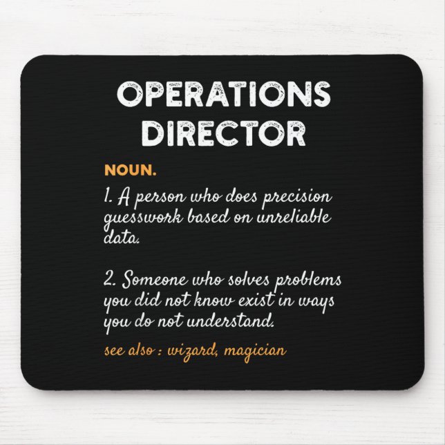 Tapis De Souris Operations Director Profession Funny Dictionary De (Devant)