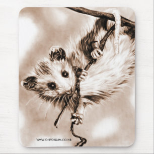 Tapis De Souris Opossum Mousepad - sépia de bébé