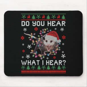 Tapis De Souris Opossum Noël Entendez-Vous Ce Que J'Entends Noël O