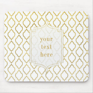 Tapis De Souris Or & Blanc Arabian Marocain Glam Élégant