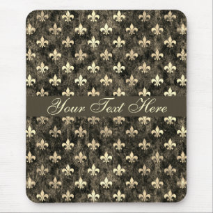 Tapis De Souris Or Brown Fleur De Lis Personnalisable Mousepad