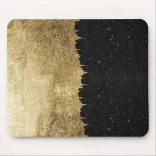 Tapis De Souris Or de Faux et traçages noirs de nuit étoilée