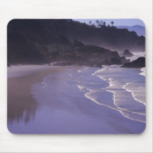 Tapis De Souris OR, Ecola SP, Indian Beach avec brouillard matinal