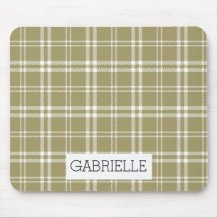 Tapis De Souris Or et plaid blanc