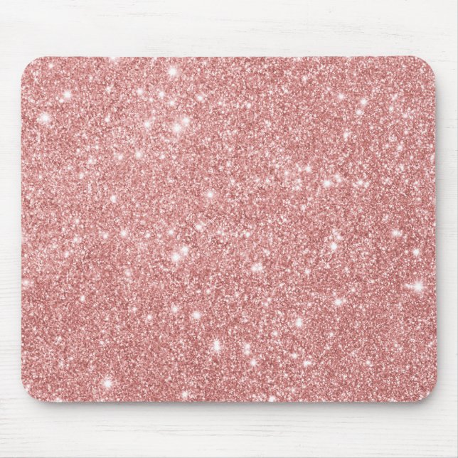 Tapis De Souris Or rose de parties scintillantes de luxe chics (Devant)