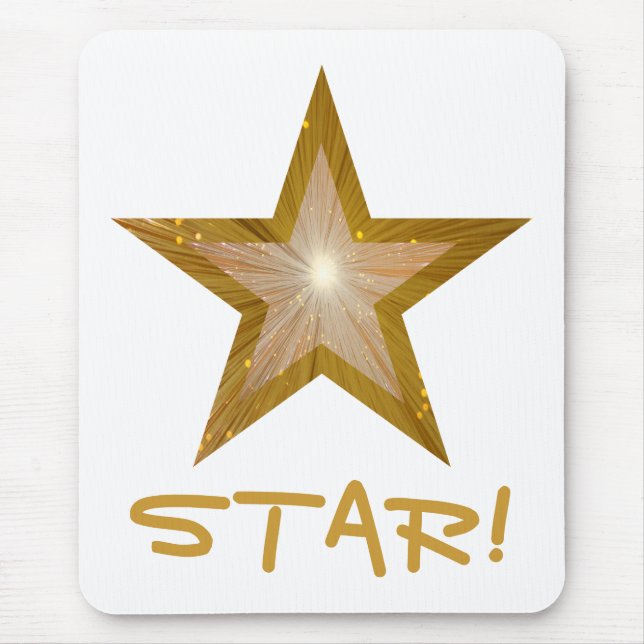 Tapis De Souris Or Star 'STAR' mousepad blanc (Devant)
