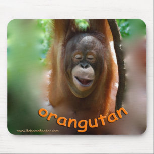 Tapis De Souris Orang-outan de sourire heureux