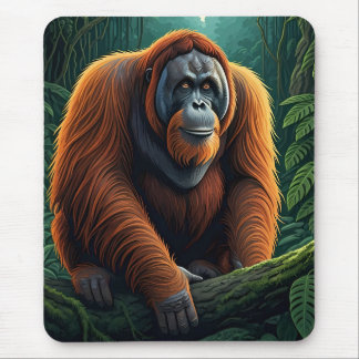 Tapis De Souris Orang-outan majestueux dans la jungle