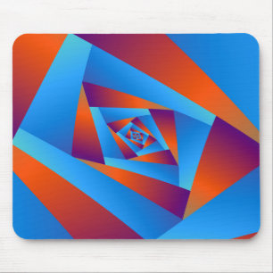 Tapis De Souris Orange and Blue Spiral Mousepad
